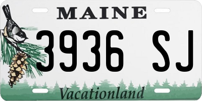 ME license plate 3936SJ