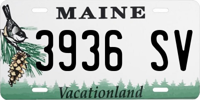 ME license plate 3936SV