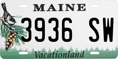 ME license plate 3936SW