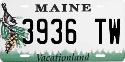 ME license plate 3936TW