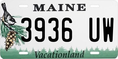 ME license plate 3936UW