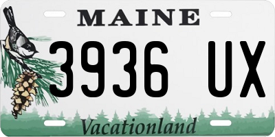 ME license plate 3936UX