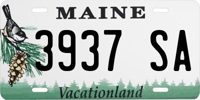 ME license plate 3937SA