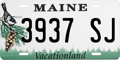 ME license plate 3937SJ