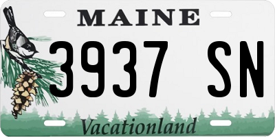 ME license plate 3937SN