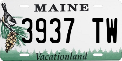 ME license plate 3937TW