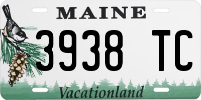 ME license plate 3938TC