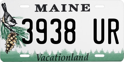 ME license plate 3938UR