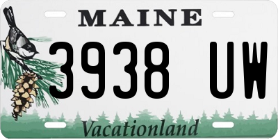 ME license plate 3938UW