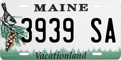 ME license plate 3939SA