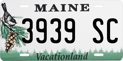 ME license plate 3939SC