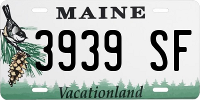 ME license plate 3939SF