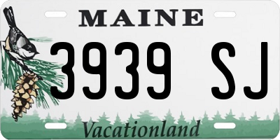 ME license plate 3939SJ