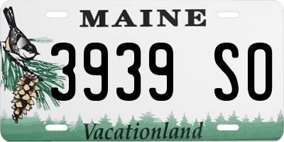 ME license plate 3939SO