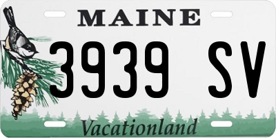 ME license plate 3939SV