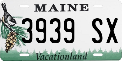 ME license plate 3939SX