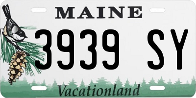 ME license plate 3939SY