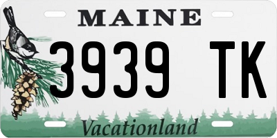 ME license plate 3939TK