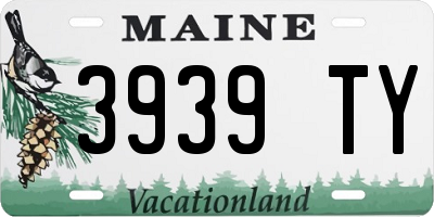 ME license plate 3939TY