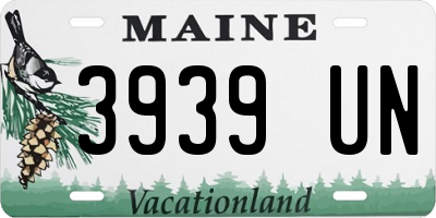 ME license plate 3939UN
