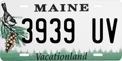 ME license plate 3939UV