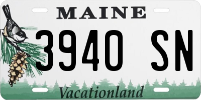 ME license plate 3940SN