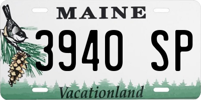 ME license plate 3940SP