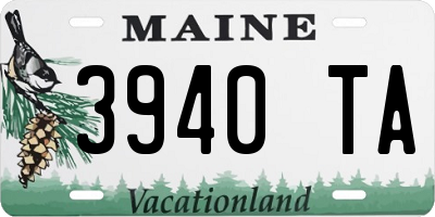 ME license plate 3940TA