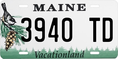 ME license plate 3940TD