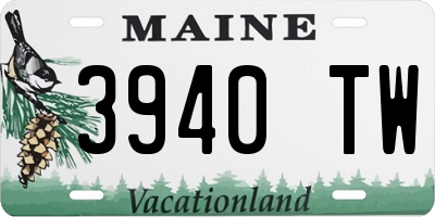 ME license plate 3940TW