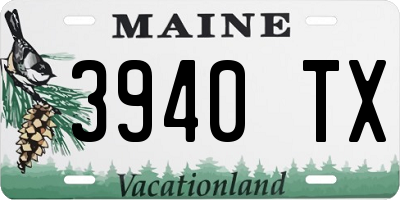 ME license plate 3940TX