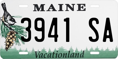 ME license plate 3941SA