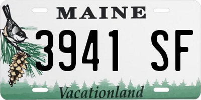 ME license plate 3941SF