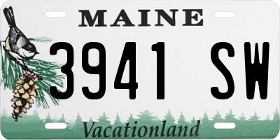 ME license plate 3941SW