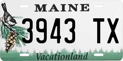 ME license plate 3943TX
