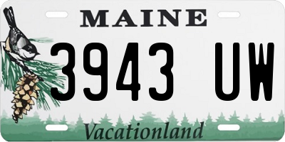 ME license plate 3943UW