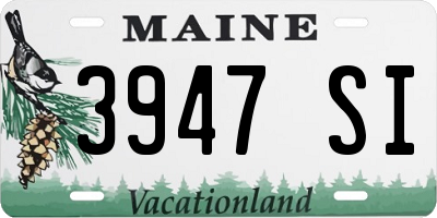 ME license plate 3947SI