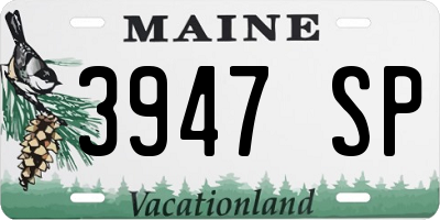 ME license plate 3947SP