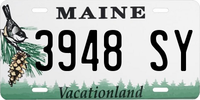 ME license plate 3948SY