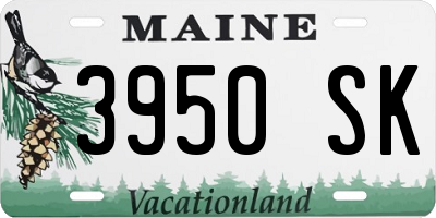 ME license plate 3950SK