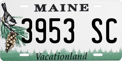 ME license plate 3953SC