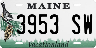 ME license plate 3953SW