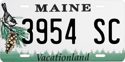 ME license plate 3954SC