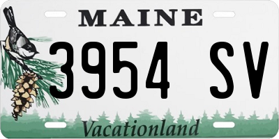 ME license plate 3954SV
