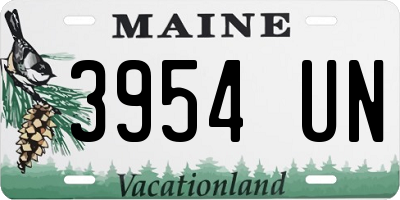 ME license plate 3954UN