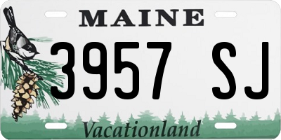 ME license plate 3957SJ
