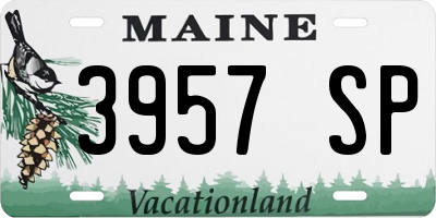 ME license plate 3957SP