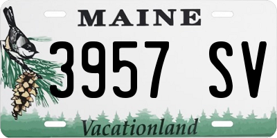 ME license plate 3957SV