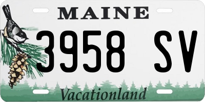ME license plate 3958SV