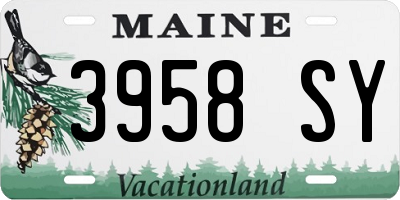 ME license plate 3958SY